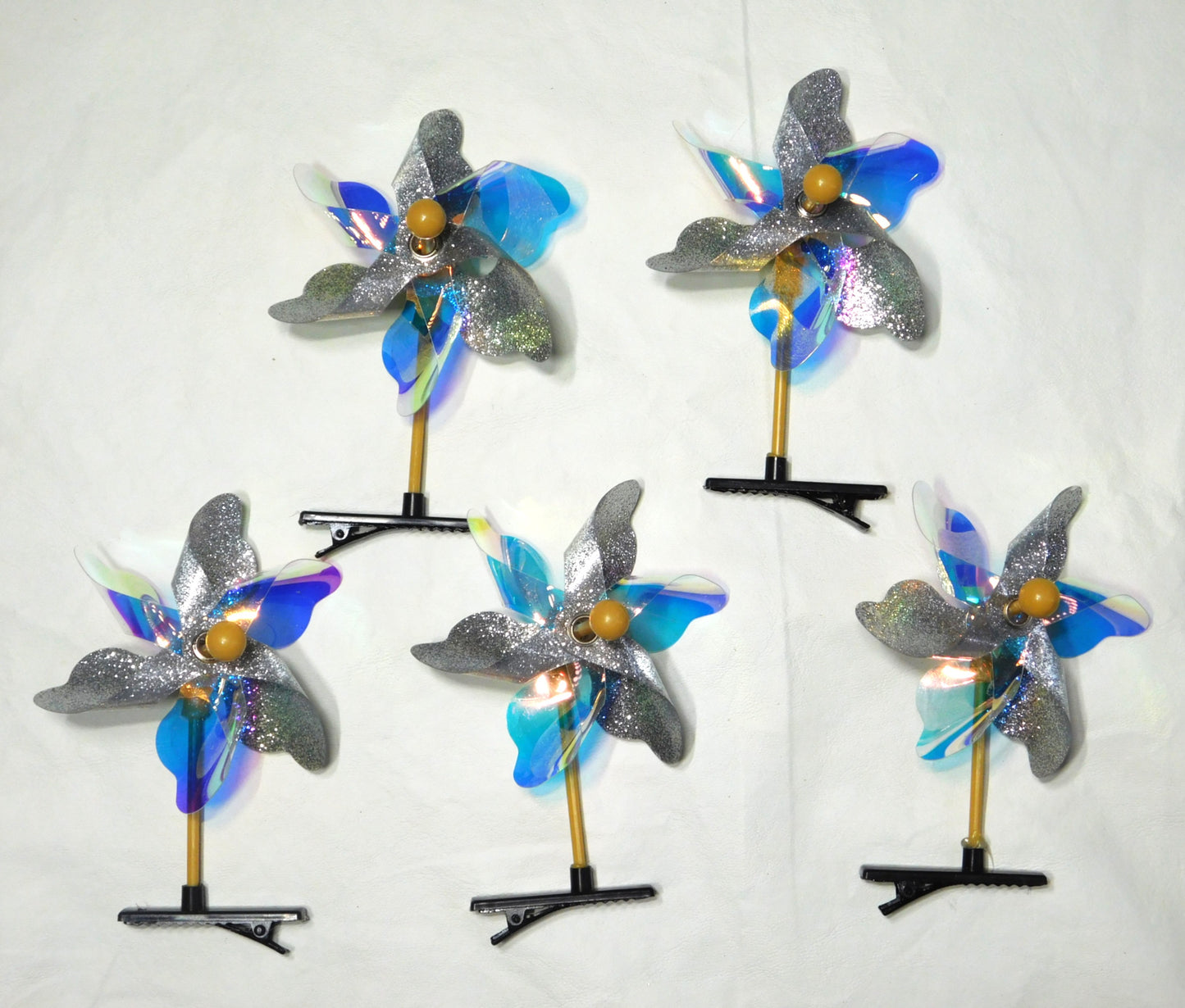Mini Hairclip Pinwheels set of 5