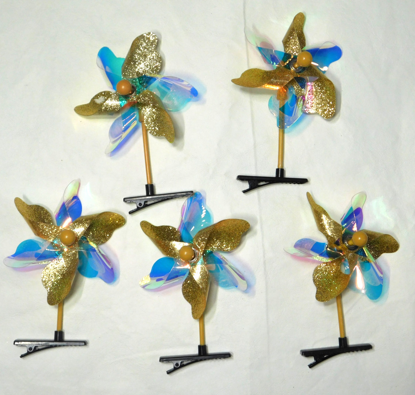 Mini Hairclip Pinwheels set of 5